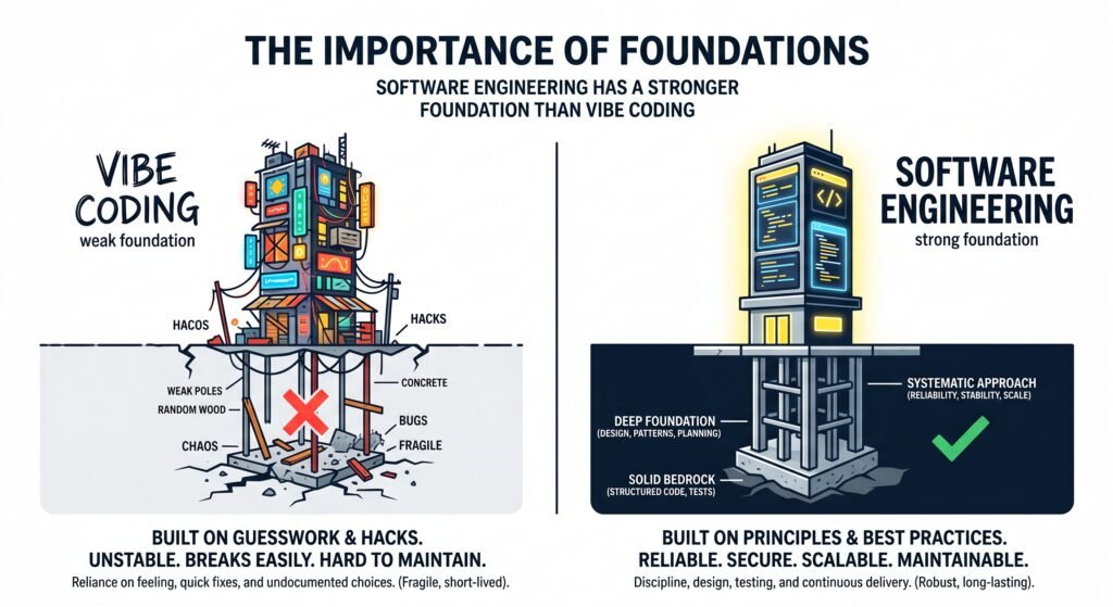 Vibe coding vs software engineering